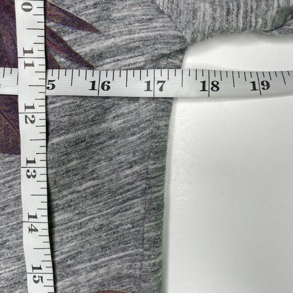 Zara Trafaluc S Gray Floral "ME IS ALL YOU NEED" Distressed Cold Shoulder Top Sm - Picture 6 of 11